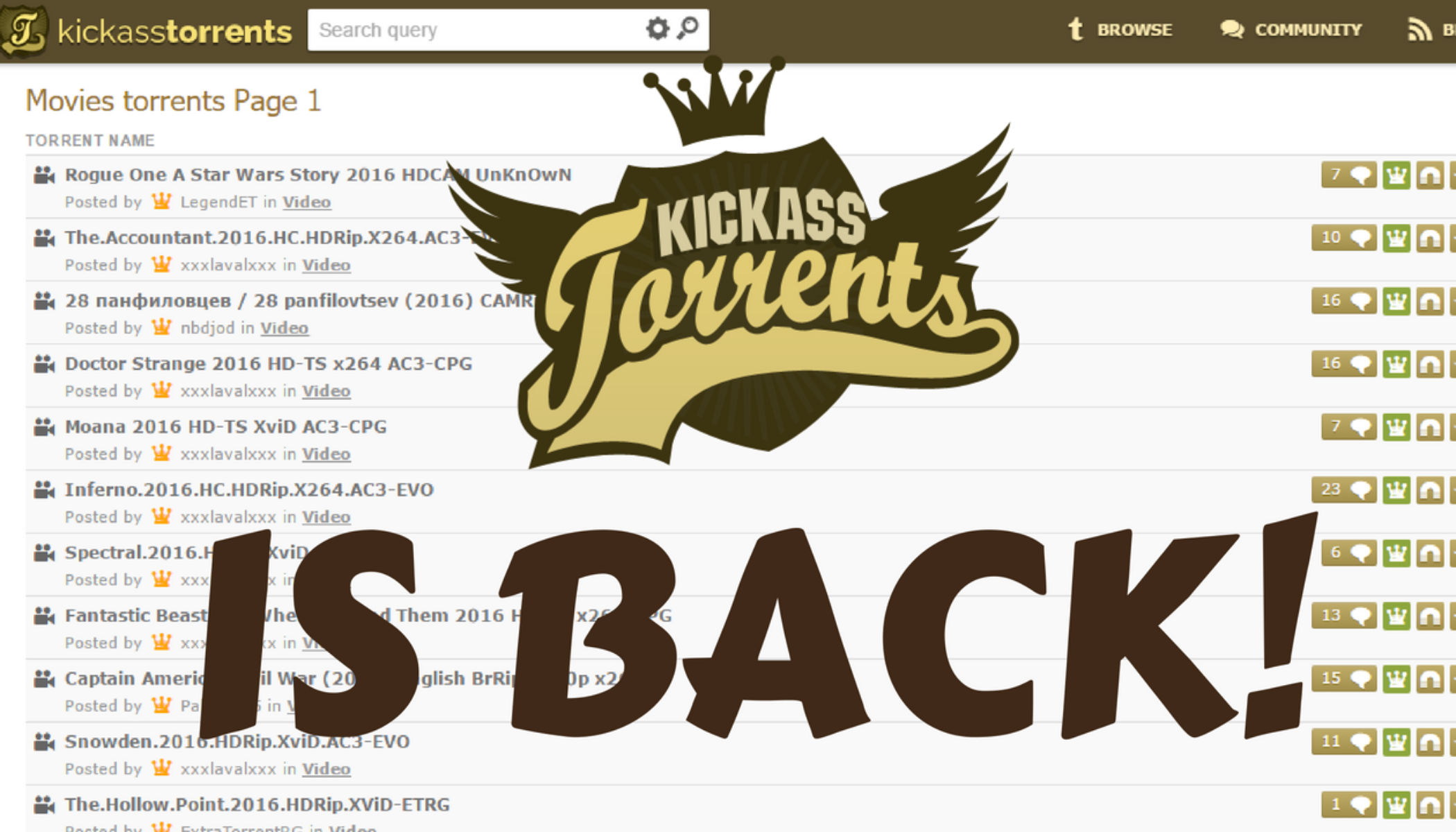 katcr is back with Torrent