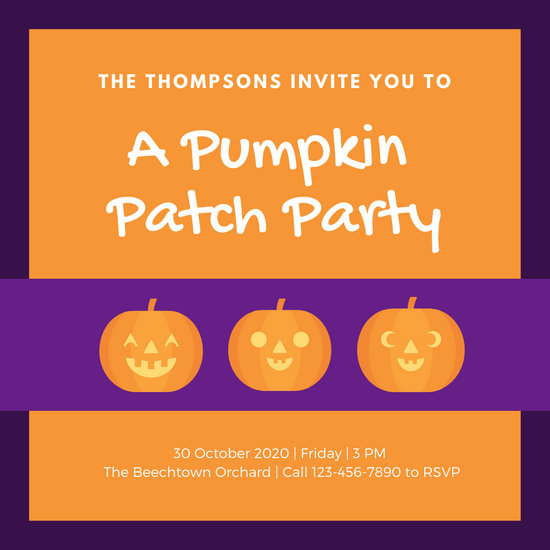 Pumpkin Carving Party Invite from Canva