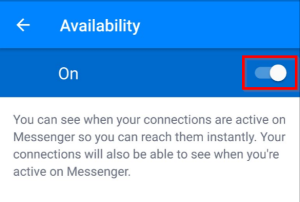 Messenger say I’m active when I’m not using Messenger