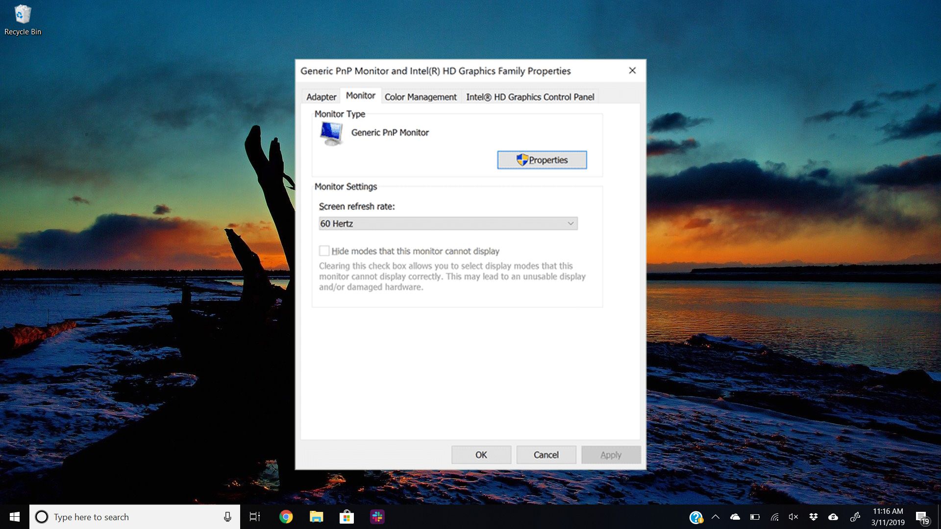 Check Monitor HZ Windows 10