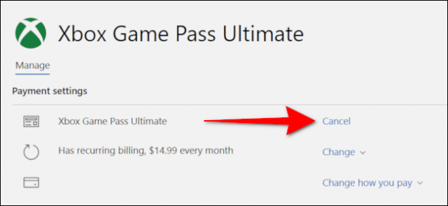 how to cancel game pass xbox