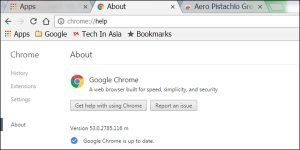 Google Chrome update