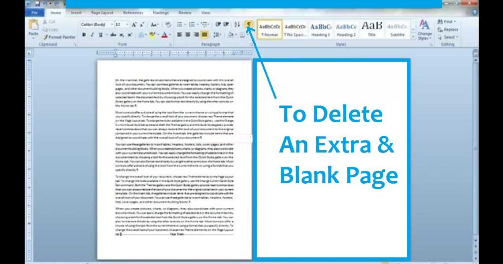 delete a page in microsoft word mac