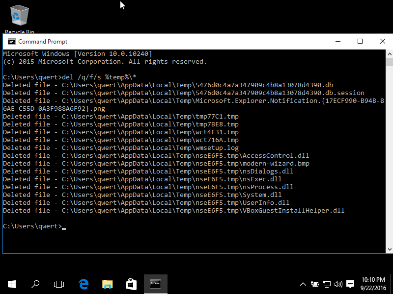 Delete Win Log Files in Windows 10