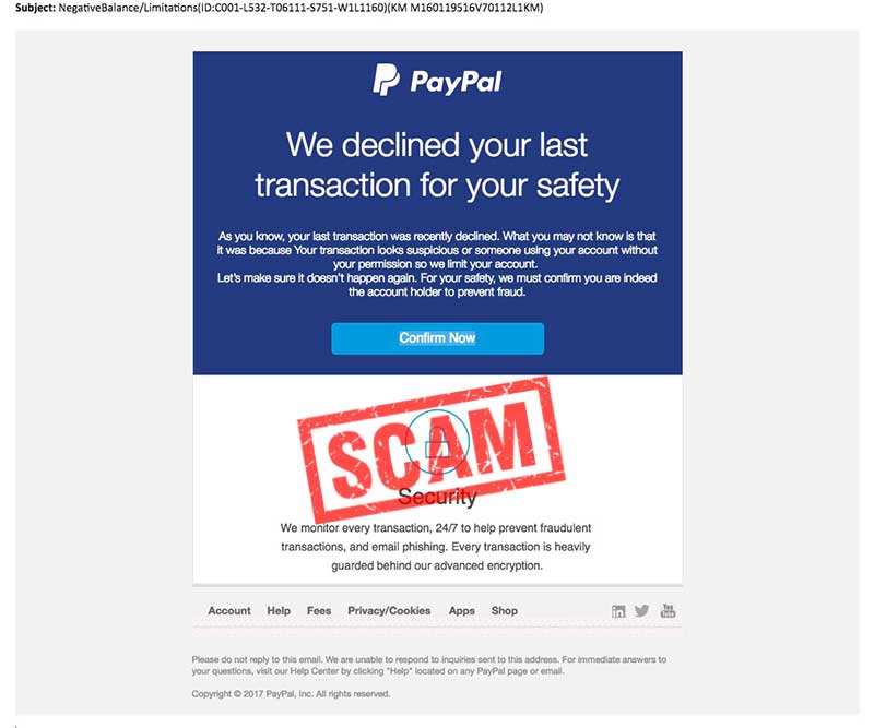 Decline Money on PayPal