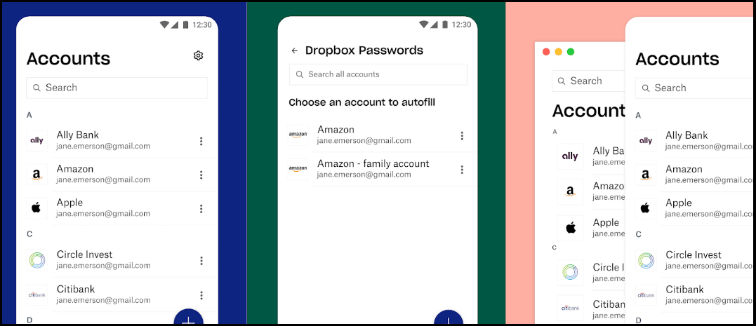 dropbox password folder