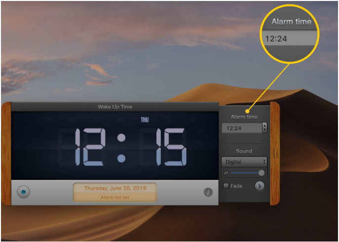 set an alarm on computer mac