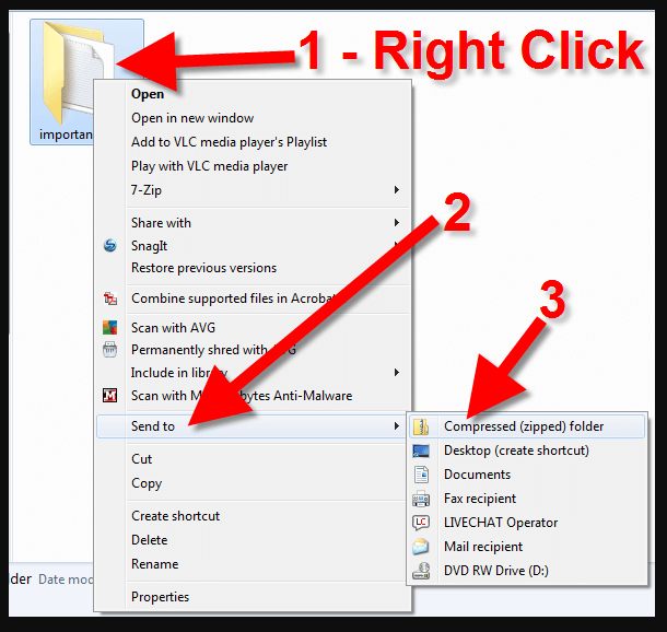 how to make a compressed zip folder