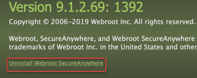 uninstall webroot secureanywhere mac