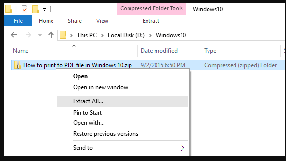 windows unzip command line