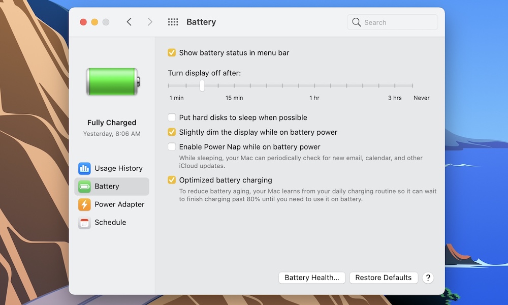 macOS Big Sur Battery Issues