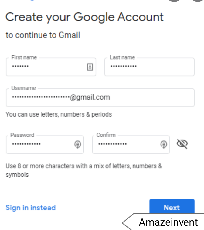 Create a new Google account