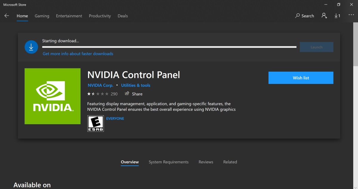 nvida control panel download