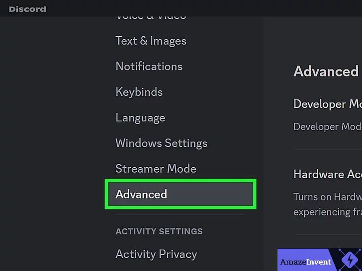 Step 3 — Click "Advanced" in the left sidebar under App Settings
