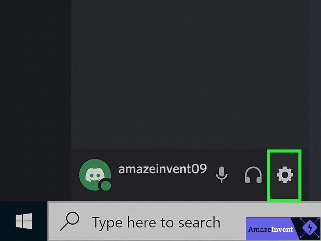 Step 2 — Click the gear icon (⚙) at the bottom-left corner next to your username
